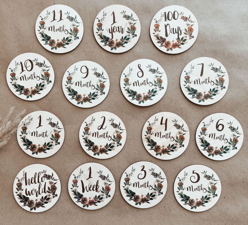 Floral Milestone Plates