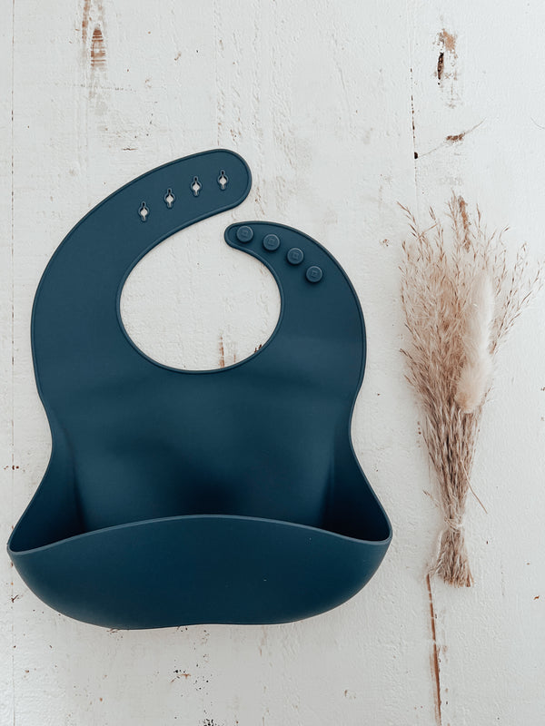 Navy Silicone Bib