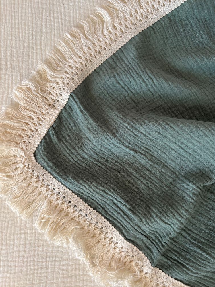 Sage Fringe Swaddle